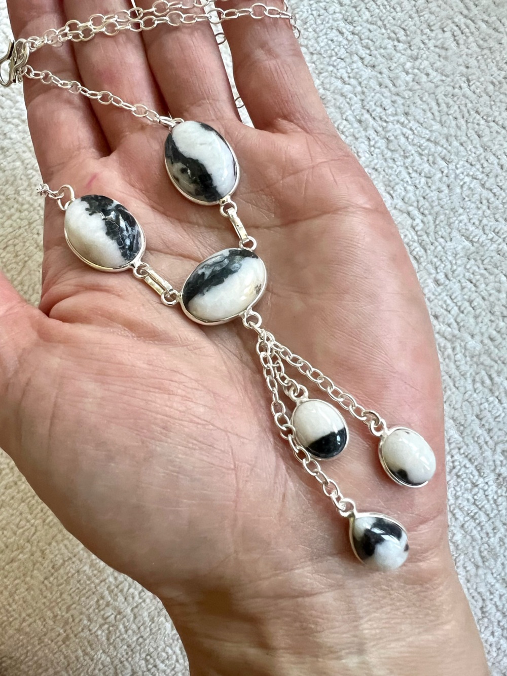 925 White Buffalo Turquoise Talisman Pendant Necklace